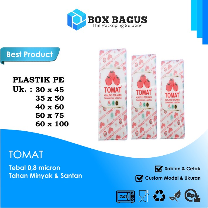 PLASTIK PE TOMAT 5 kg uk. 30x45 cm BENING SAYUR LAUK TAHAN MINYAK &amp; SANTAN