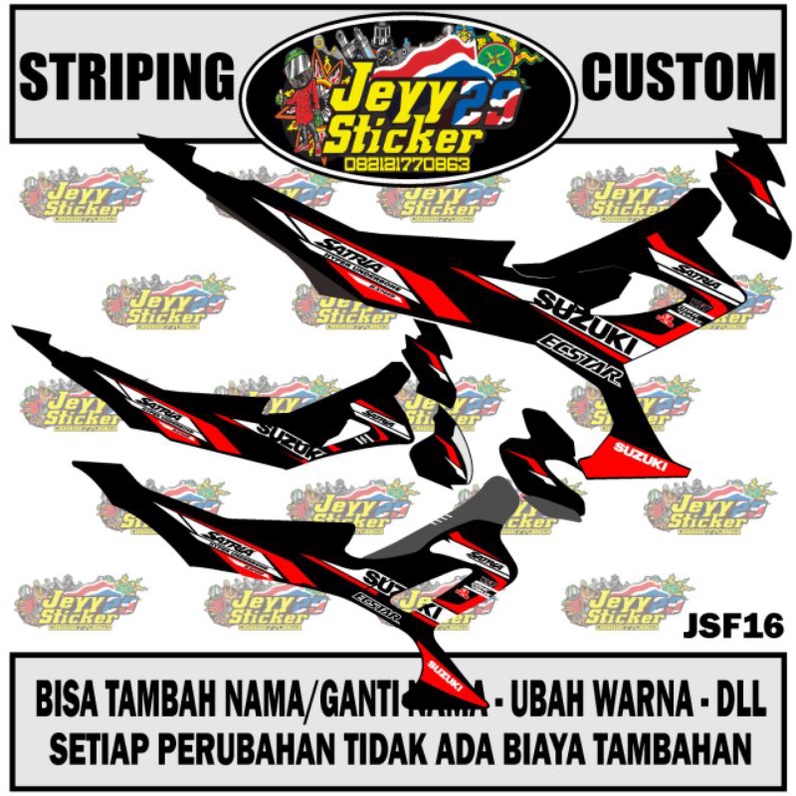STRIPING STICKER CUSTOM SATRIA FU FACELIFT CBU BARONG TYPE S VARIASI