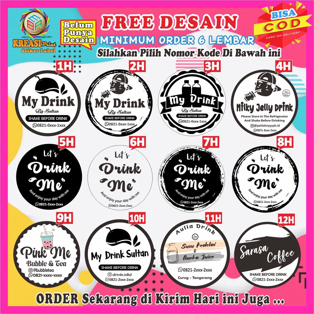 

Cetak Stiker Transparan Logo Minuman Produk Kemasan Sticker Logo Makanan Snack Kue Stiker A3