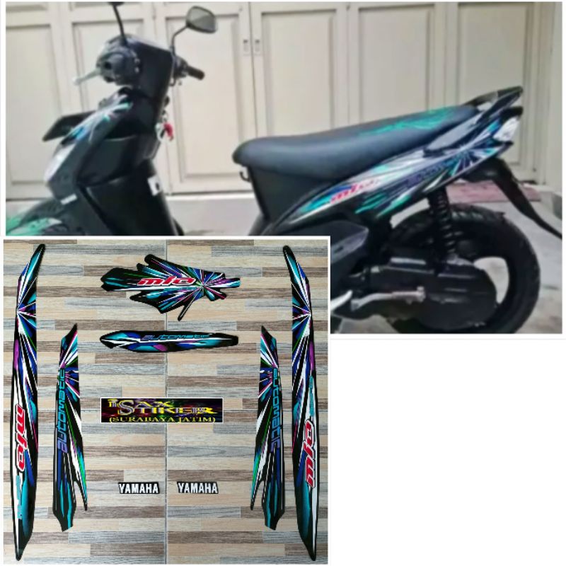 striping original Yamaha Mio sporty hitam tahun 2008 2009