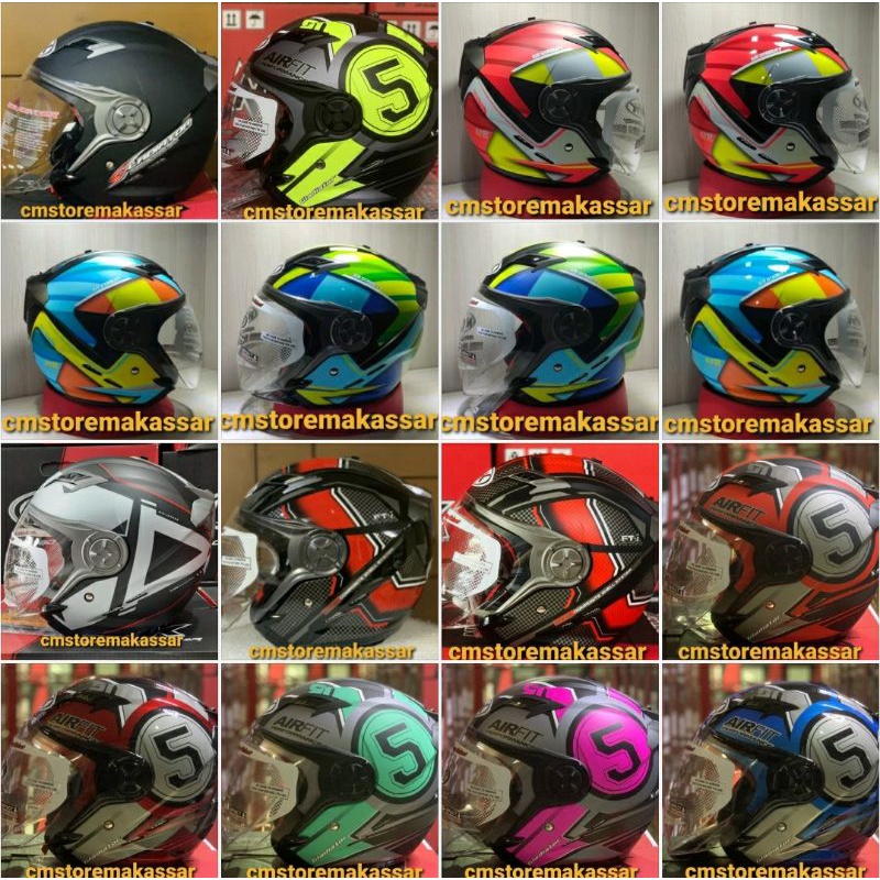 Helm NHK Gladiator Motif Double Visor Kacamata Dalam