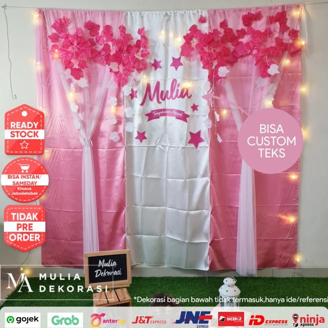 Dekorasi Tasyakuran Backdrop Aqiqah Photobooth Diy Paket Satin X