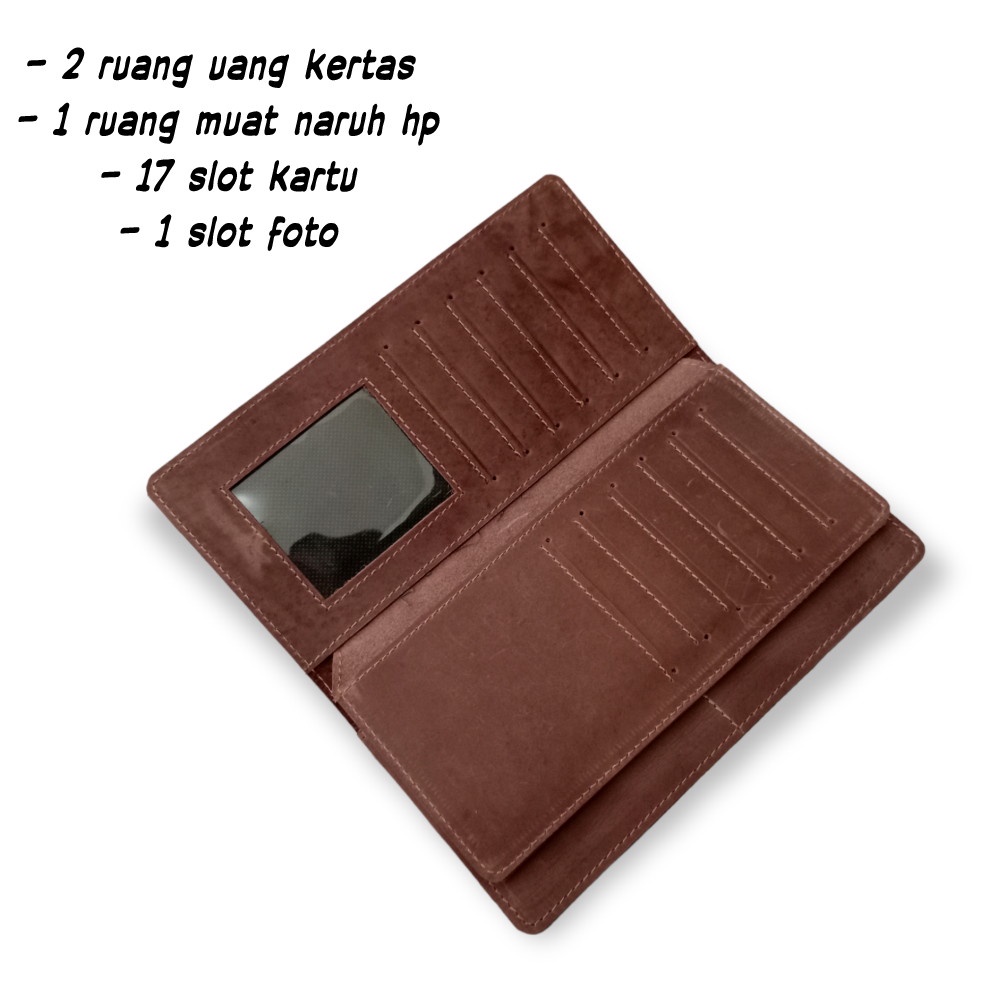 dompet panjang pria kulit asli crazy horse / dompet kulit pria crazy horse / dompet panjang pria / dompet panjang pria kulit asli