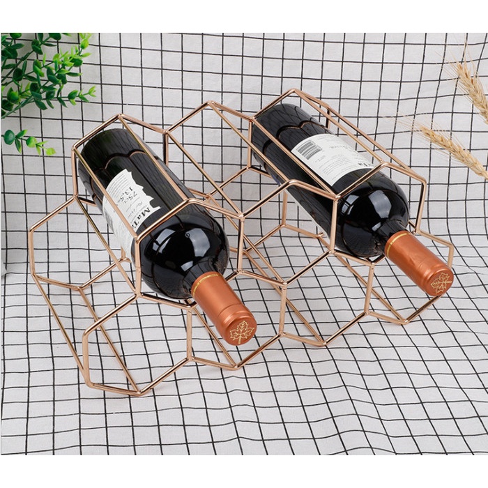 Rak Piring Tempat Wine Rak Botol Stainless Gold Rose Gold