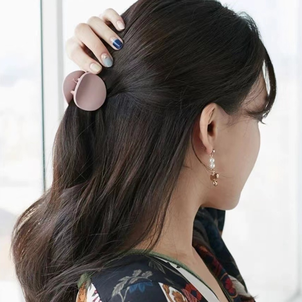 Jedai Doff Bulat Jepit Salon Korea Matte Mini Hair Claw Clips - Jedai Korea Impor Bulat Doff Edition