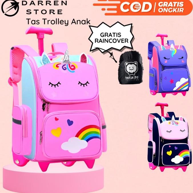 Tas Koper Anak Perempuan Tas Trolley Anak SD - 160492 Unicorn