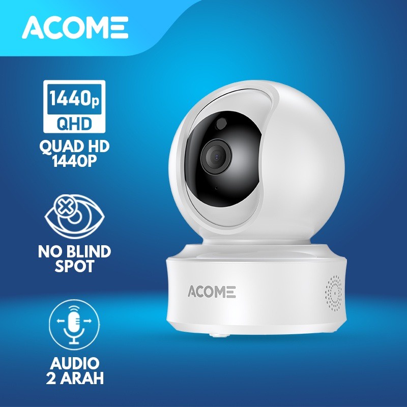 ACOME Bardi PTZ Horizontal View 355° &amp; Vertikal View 110 Resolusi 1440P/4MP BARDI Smart Indoor PTZ IP Camera CCTV Wifi IoT APC03 Home Automation CCTV RUMAH CCTV Smart