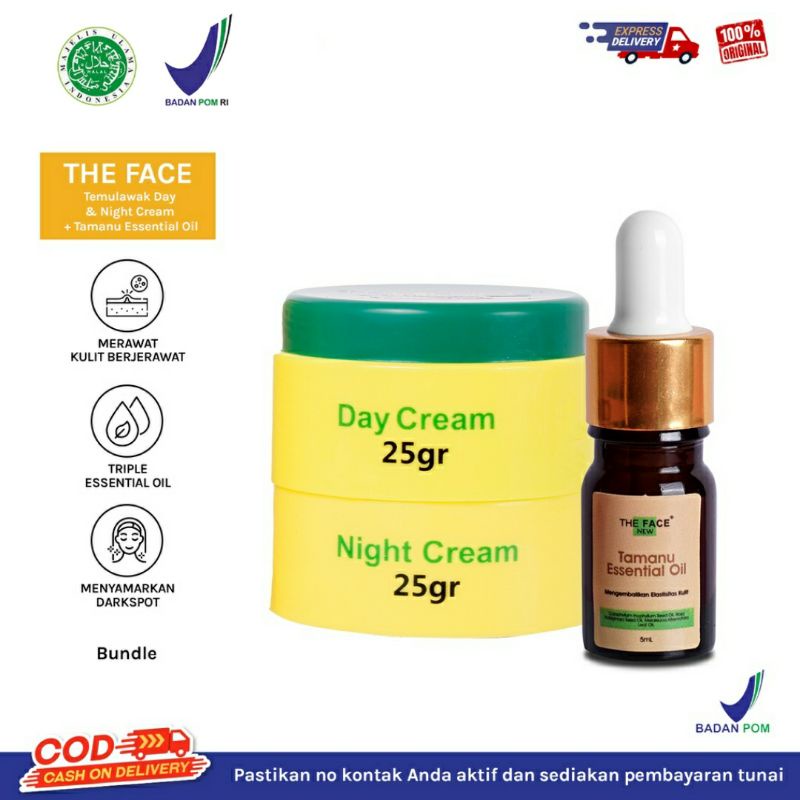 Paket The Face Temulawak Cream dan Tamanu Oil Original BPOM / Paket Tamanu dan Cream