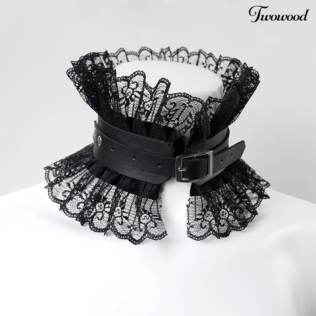 Kalung Choker Bahan Lace Gaya Gothic Untuk Kostum Cosplay