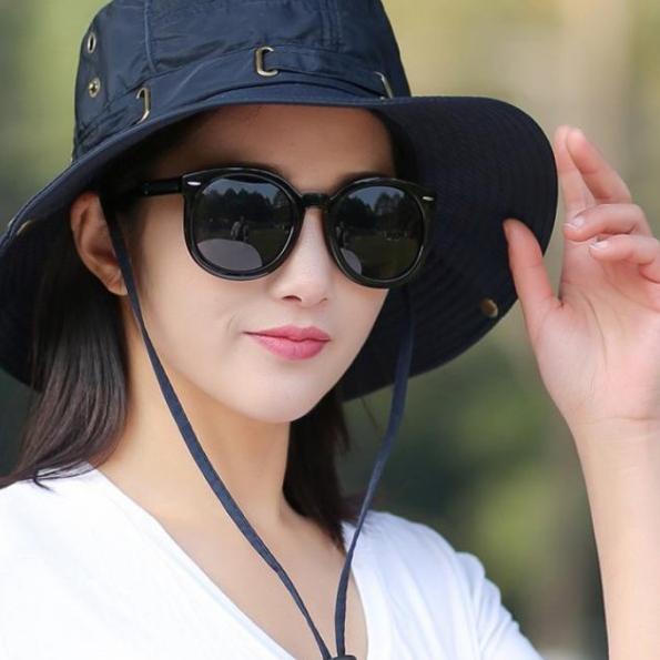 Topi Bucket Hat Casual / Topi Rimba Cewek / Topi Cewek Keren BucketHat - Navy