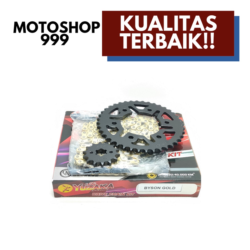 Gear set (GOLD) + rantai Byson Yuzaka