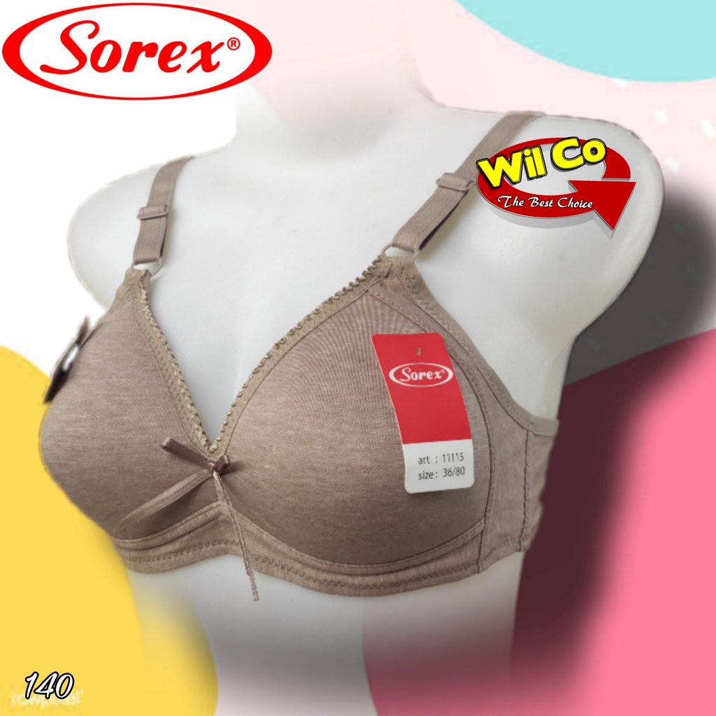 K140 - BRA/BH WANITA SOREX TANPA KAWAT BUSA TIPIS DUA PENGAIT SIZE 36 - 42 EXTRA COMFORT