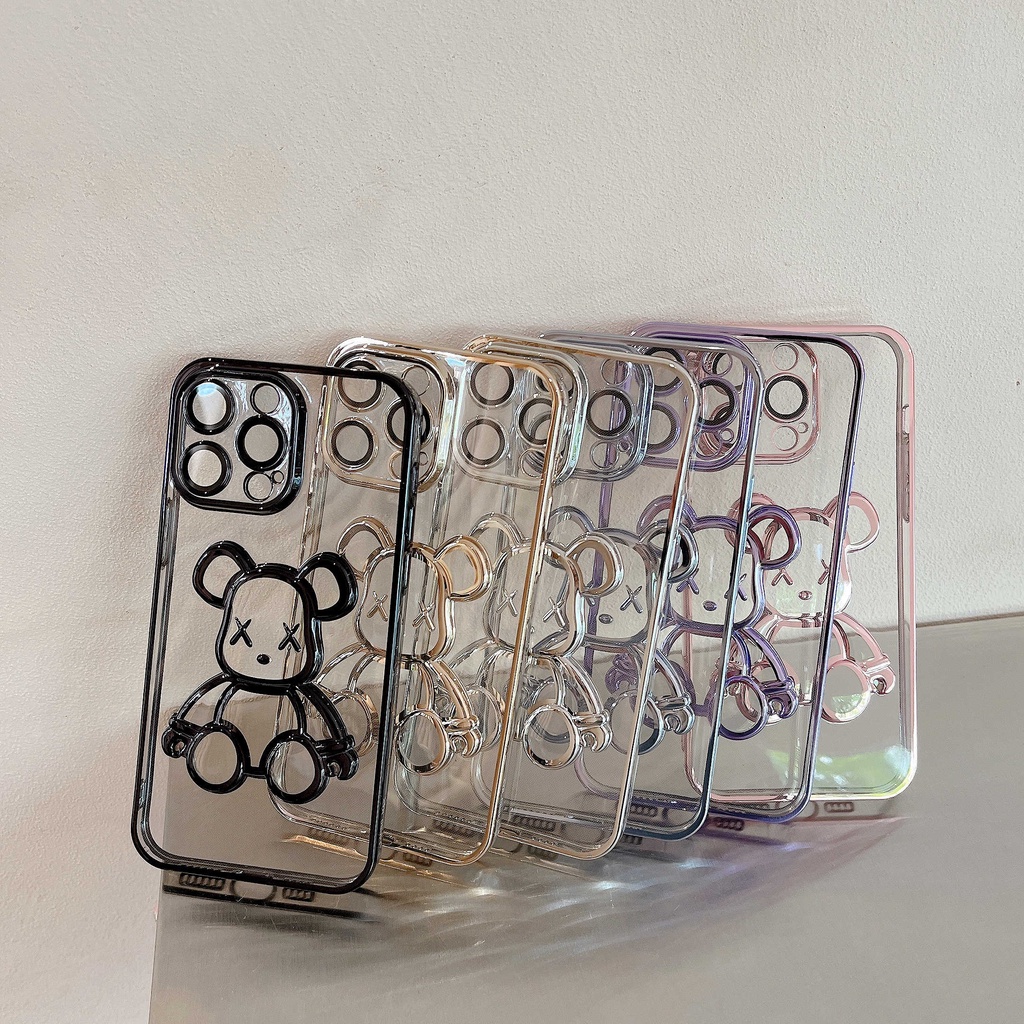 Casing Soft Case Silikon Motif Beruang Untuk iPhone 14 13 12 11 Pro MAX 12 / 12pro 13pro i11 14pro