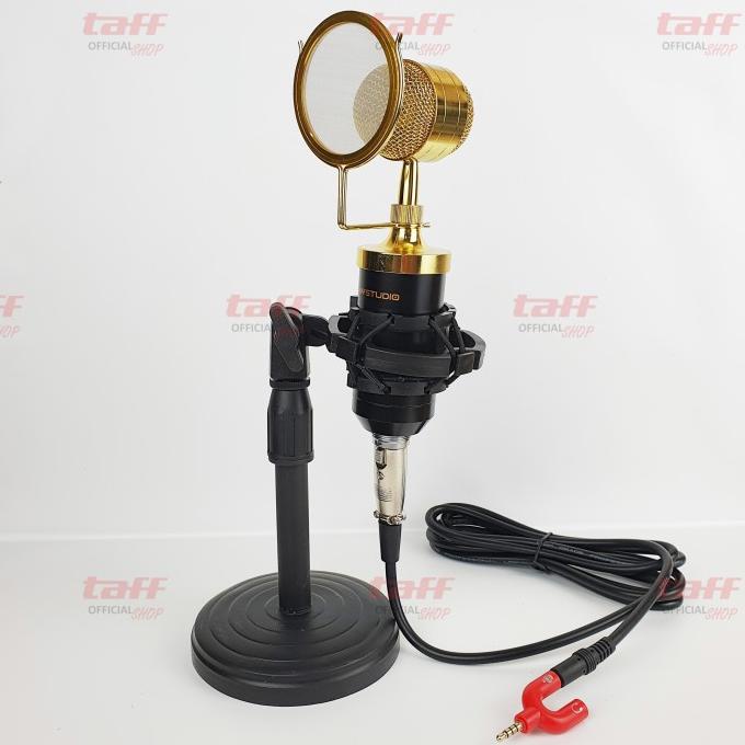 TaffSTUDIO BM8000 Condenser BM 8000 Microphone Stand Mic Meja Podium