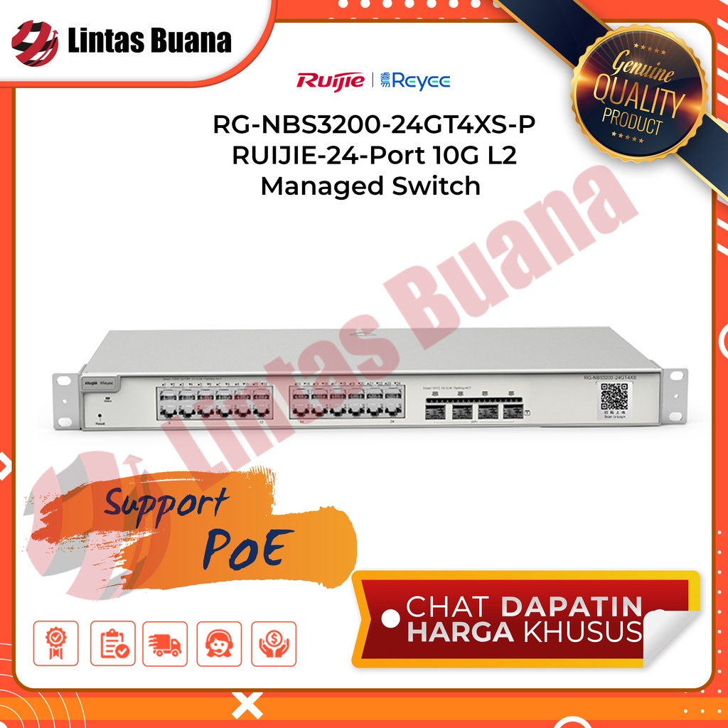 Ruijie RG-NBS3200-24GT4XS-P 24 Gigabit POE 370W Cloud Managed Switch