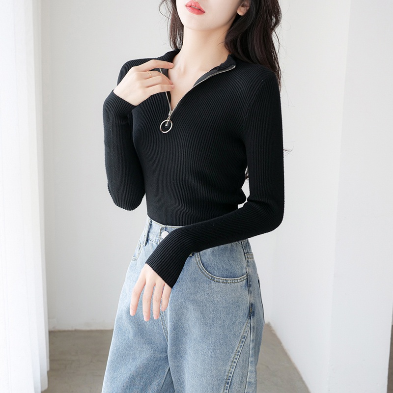 【Elegant】Casual V-Neck Long Sleeve T-shirts 7089