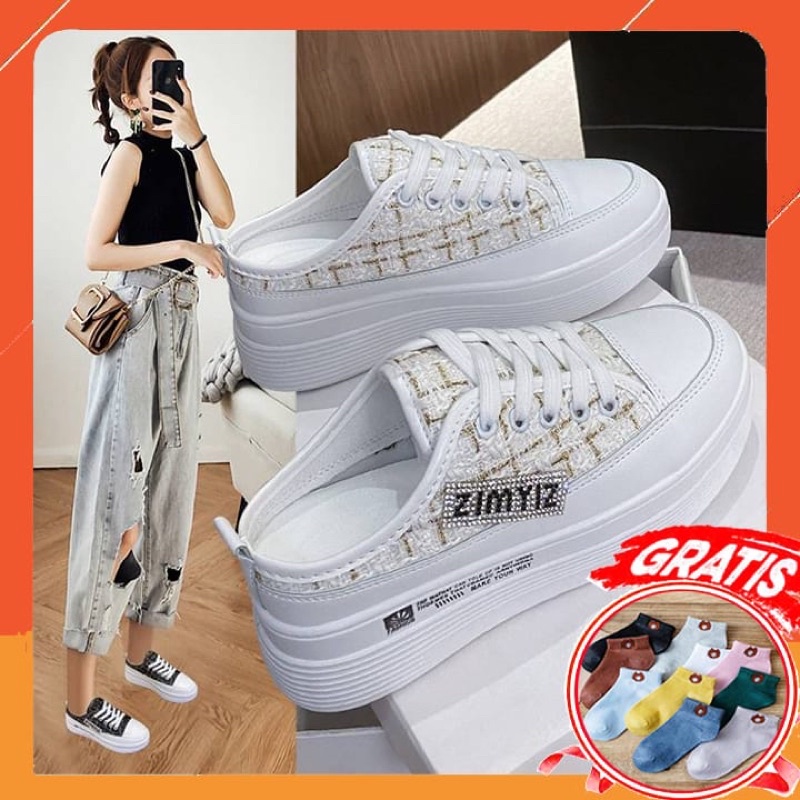 (FREE KAOS KAKI &amp; BOX) SN016 SEPATU SNEAKERS WANITA IMPORT KOREA FASHION