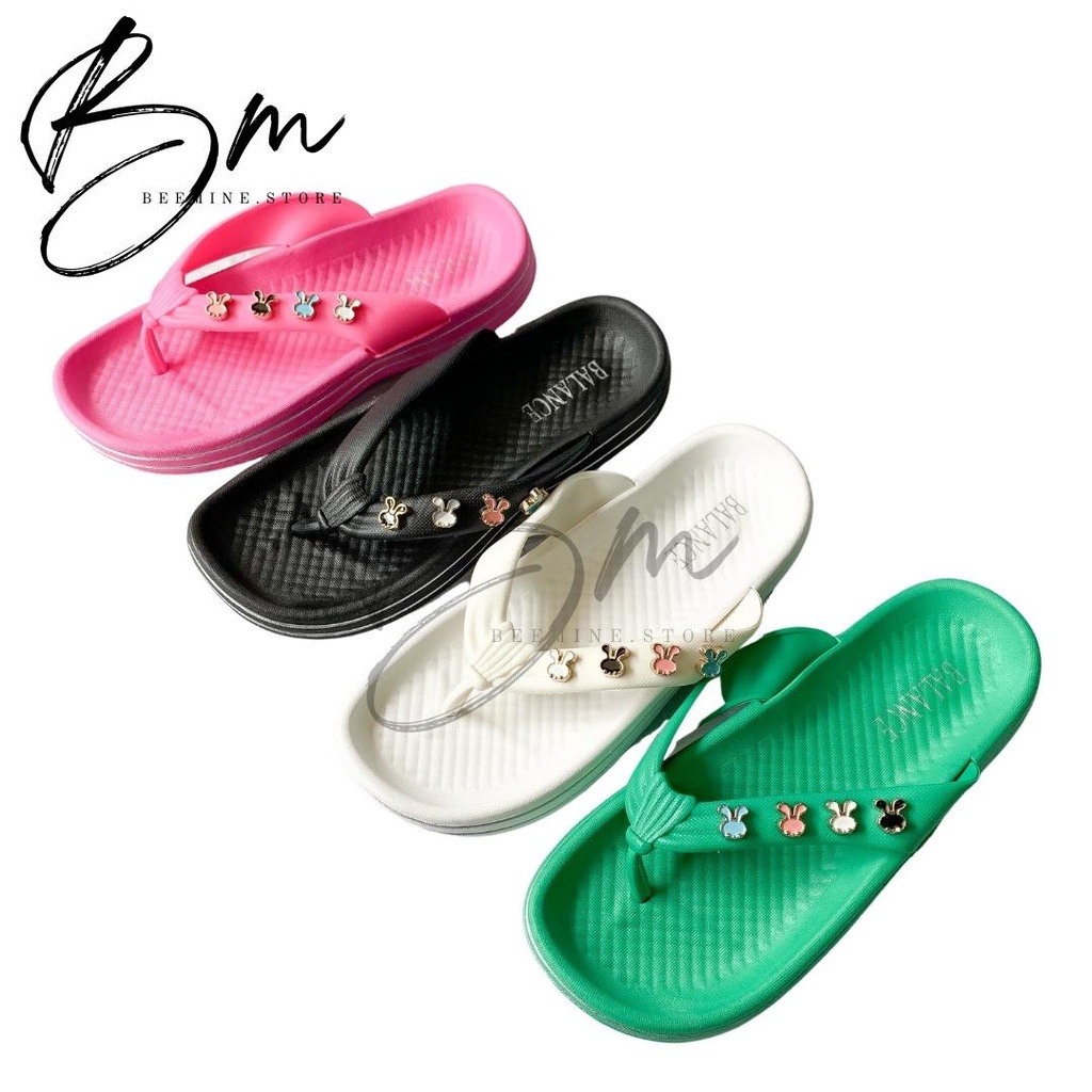 Sandal Jepit Slipper Wanita Import Rubber Jelly Non-Slip Karet Empuk Model Jepit Balance 2212-C