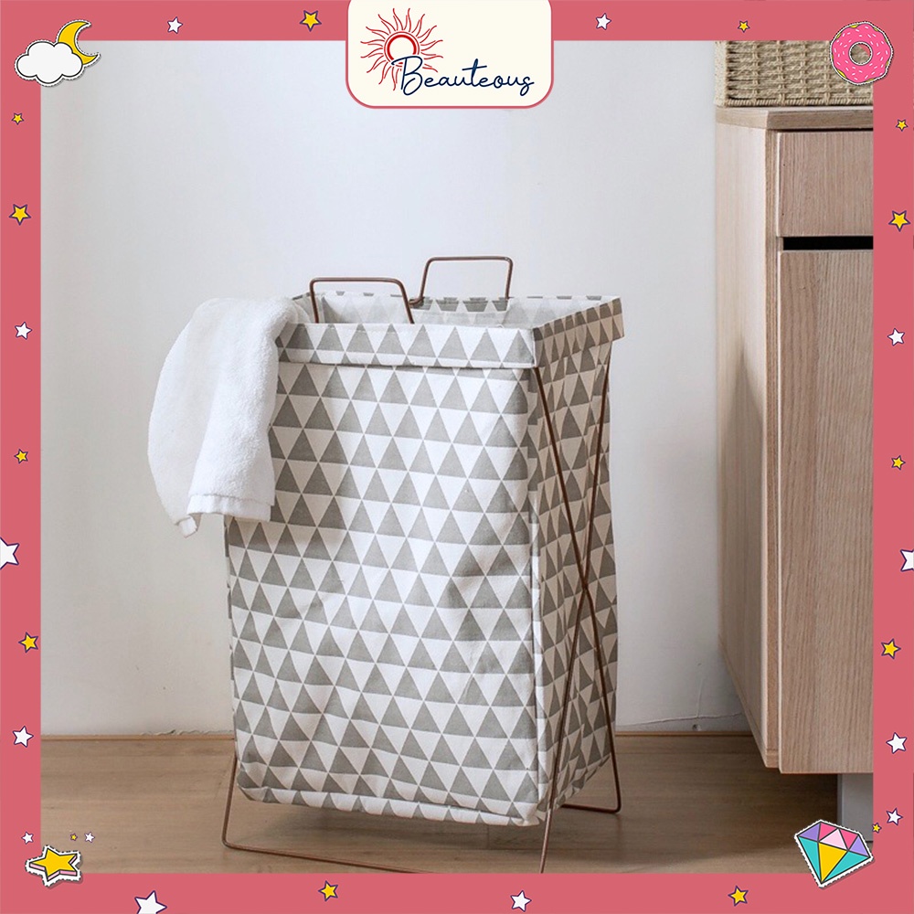 Keranjang Baju Kotor Laundry Bag Tempat Pakaian Lipat Cucian Laundry Serbaguna