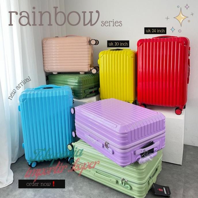 Koper Lilac rainbow zipper cabin 20inch dan koper 24inch bagasi