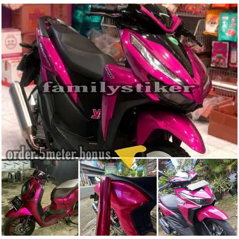 Sticker Pink Candy Skotlet Pink Metalik Candy Skotlet Stiker Motor Warna Pink