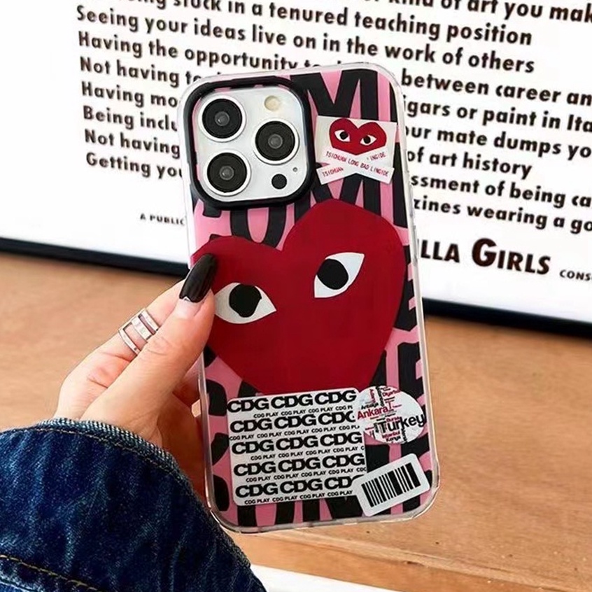 For CASE iPhone 14 Pro Max IMD anti fingerprint skin feeling high-quality Fashion Chaopai Love ( For iPhone 14 13 12 Pro Max CASE Ready )