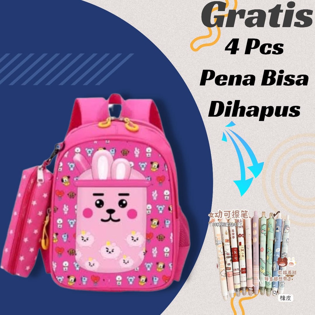 GTB Tas Ransel Anak Perempuan Tk Karakter Boba Gratis Pena Bisa Di Hapus Terbaru 2022