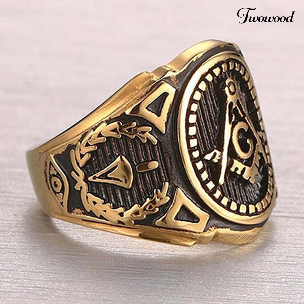 Cincin Bahan Alloy Gaya Vintage Punk Untuk Pria