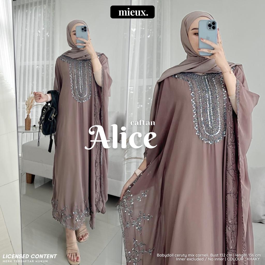 Alice Kaftan Fashion Muslim Wanita kaftan lebaran Original Mieux