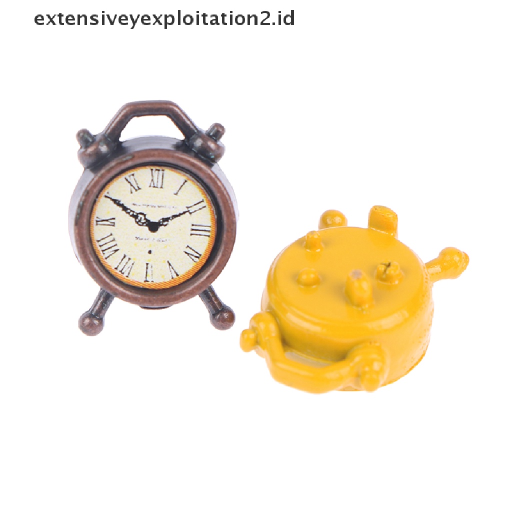 1pc Mainan Miniatur Jam Alarm Skala 1: 12 Untuk Dekorasi Rumah Boneka