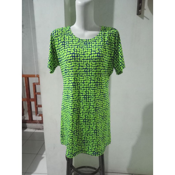 Tanpa Label Blouse Kaos Wanita Triset Ori Full Spandex Hijau Size S/M Dan M/L Dan L/XL