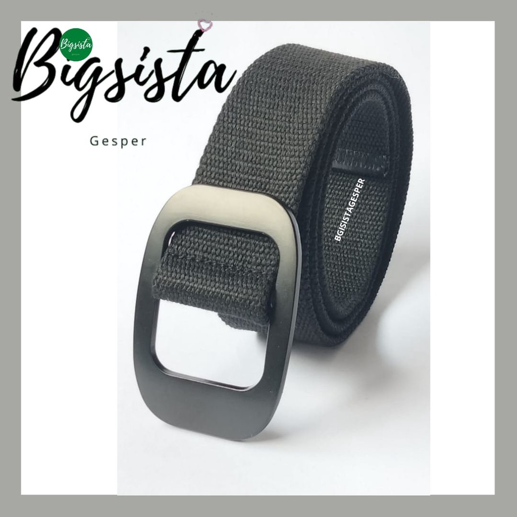 Ikat Pinggang Pria Jumbo Bahan Katun Kanvas Tactical Gesper Cowok Kain Ukuran Panjang Big Size