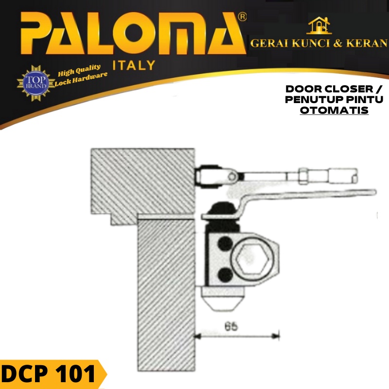 Penutup Pintu Otomatis PALOMA DCP 101 DOOR CLOSER PALOMA 900-NHO SILVER NON HOLD OPENED