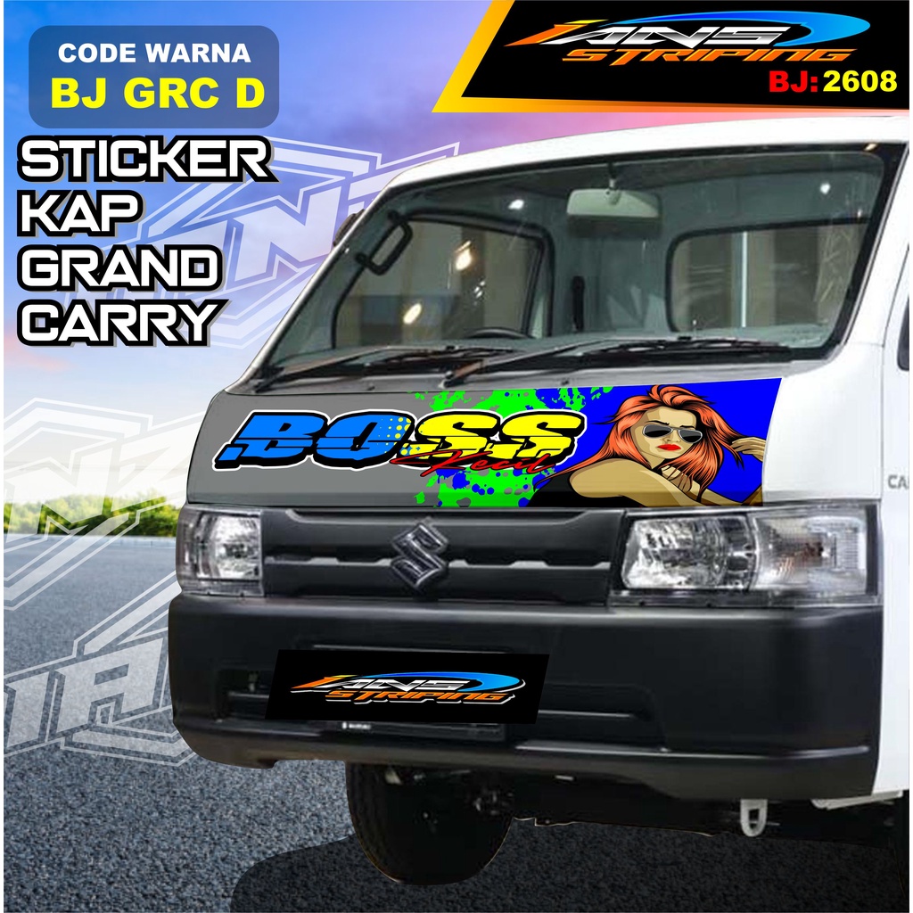 DECAL STIKER KABIN DEPAN MOBIL CARRY / STIKER KAP DEPAN MOBIL GRANMAX PICK UP / STICKER TERBARU L300