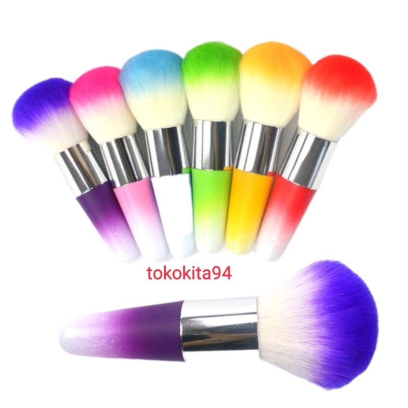 Kuas Blush On Besar Rainbow Satuan Warna 11 Cm- Brush Blush On Make Up 1 Pcs