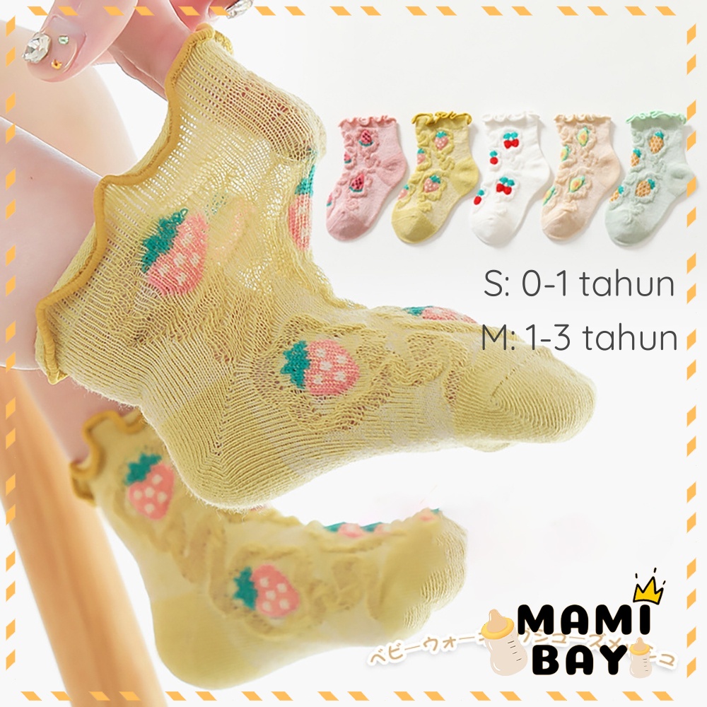 OKEYI Kaos kaki bayi motif buah/Kaus kaki bayi perempuan anti slip/Baby Socks