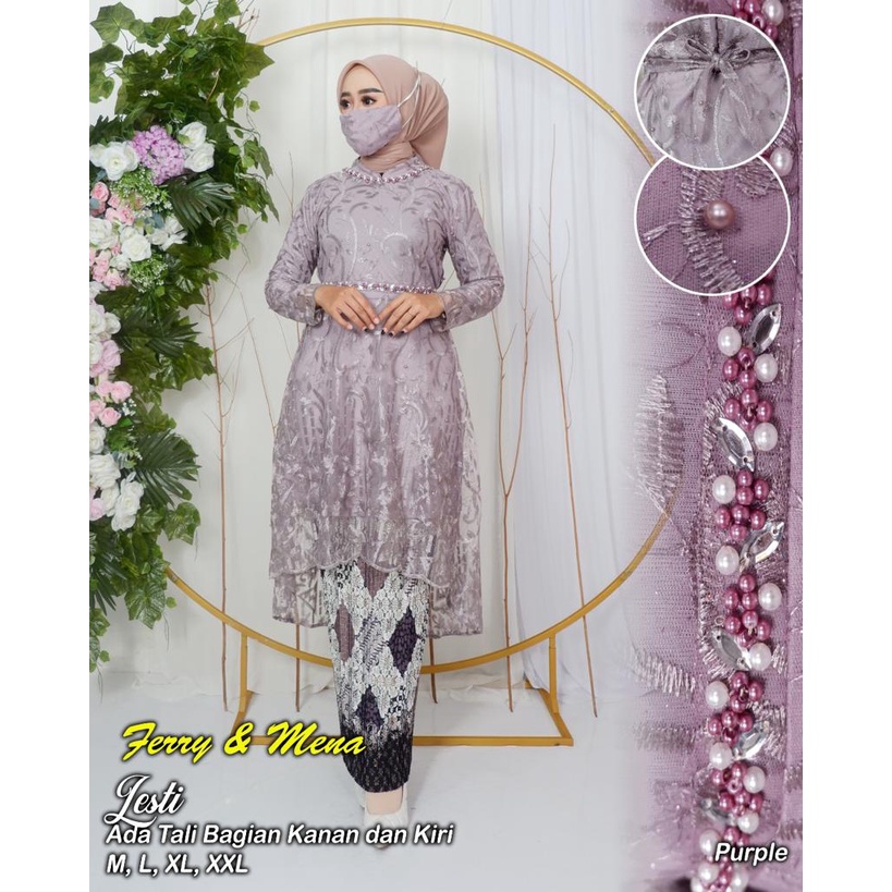 Setelan kebaya tunik lesty | Kebaya modern | Kebaya remaja | Baju outfit pesta kekinian lamaran wisuda dan pernikahan Size M L XL XXL