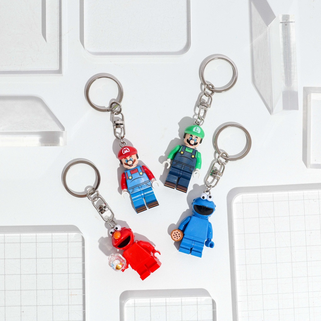 Keychain / Gantungan Kunci dg Minifigure - Kado Hadiah Souvenir kenang-kenangan Unik Lucu Antimainstream Ulang Tahun Anak teman pacar kesayangan.