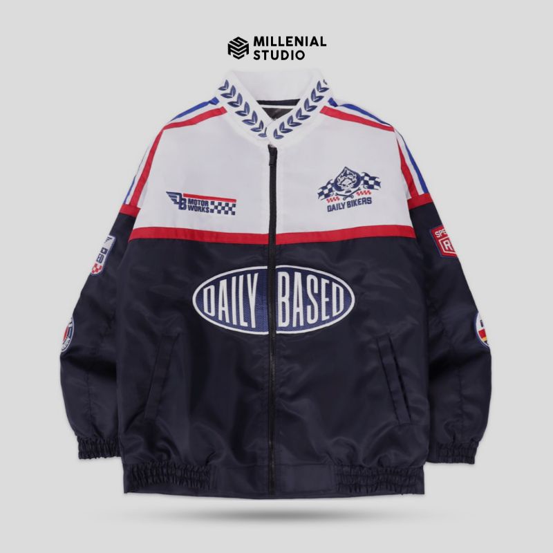 NASCAR RACING SPEED CAPITAL | JAKET RACING PRIA PUTIH HITAM FULL BORDIR ORIGINAL DAILYBASED | MILLEN