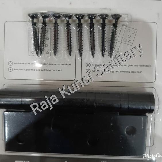 Engsel Pintu 4" inch Hitam/Engsel Pintu Starck Hitam Stainless SUS 304