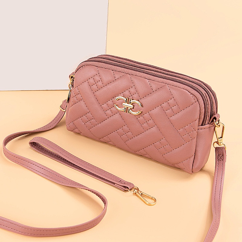 TAS SELEMPANG WANITA IMPORT 3 RESLETING PESTA KULIT PINK HUNATA SLING BAG KOREA KECIL PREMIUM  REMAJA KEKINIAN SIMPLEFASHION BATAM TA686P3 BRANDED CEWEK MURAH LUCU CASUAL