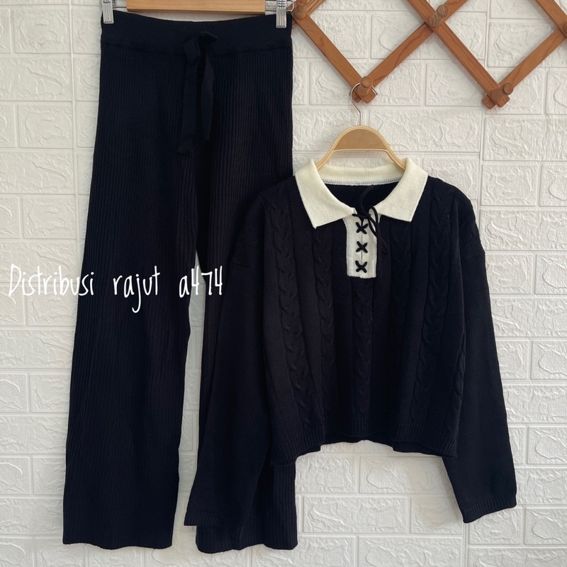 ONESET SWEATER DEVINA SETELAN CELANA KULOT RAJUT