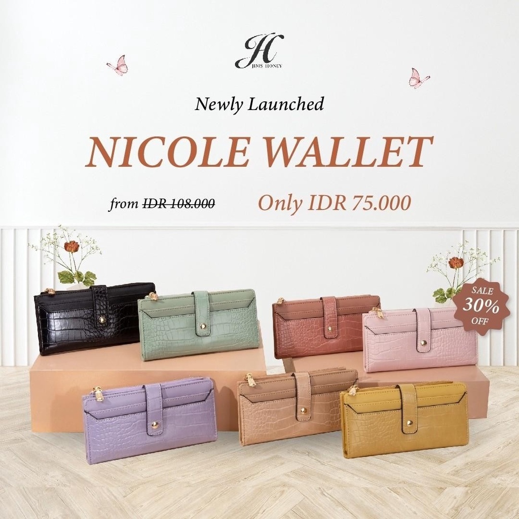 NICOLE WALLET JIMS HONEY Dompet Wanita Cewek Kartu Mini Kecil Keren JH Ori Murah Jimsho 4276