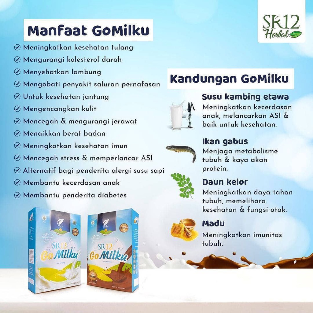 Susu kambing etawa/Go milkku SR12/susu kesehatan dan penggemuk badan