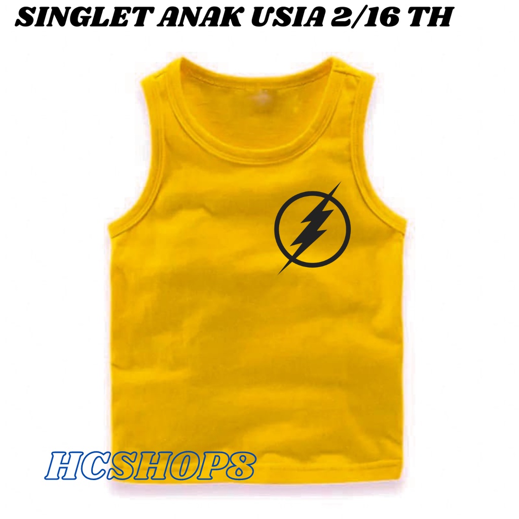 Baju Singlet PETIR Anak usia 2-16 Tahun kaos Singlet Anak Unisex Anak Dalaman Anak Tanktop Ank