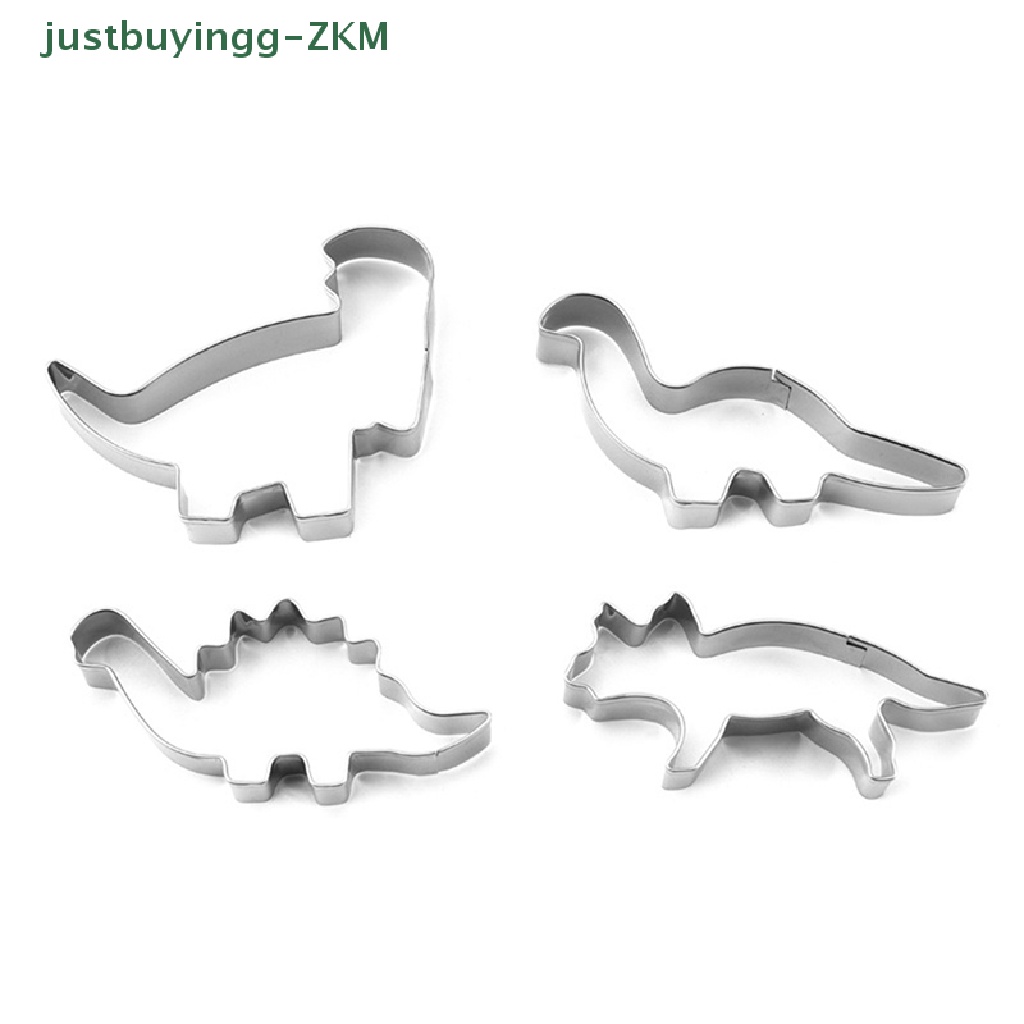 1 / 4Pcs Cetakan Kue Bentuk Dinosaurus Bahan Stainless Steel Untuk Anak