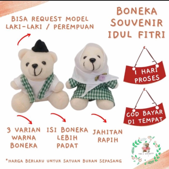 Boneka bear hampers souvenir lebaran Idul Fitri mini