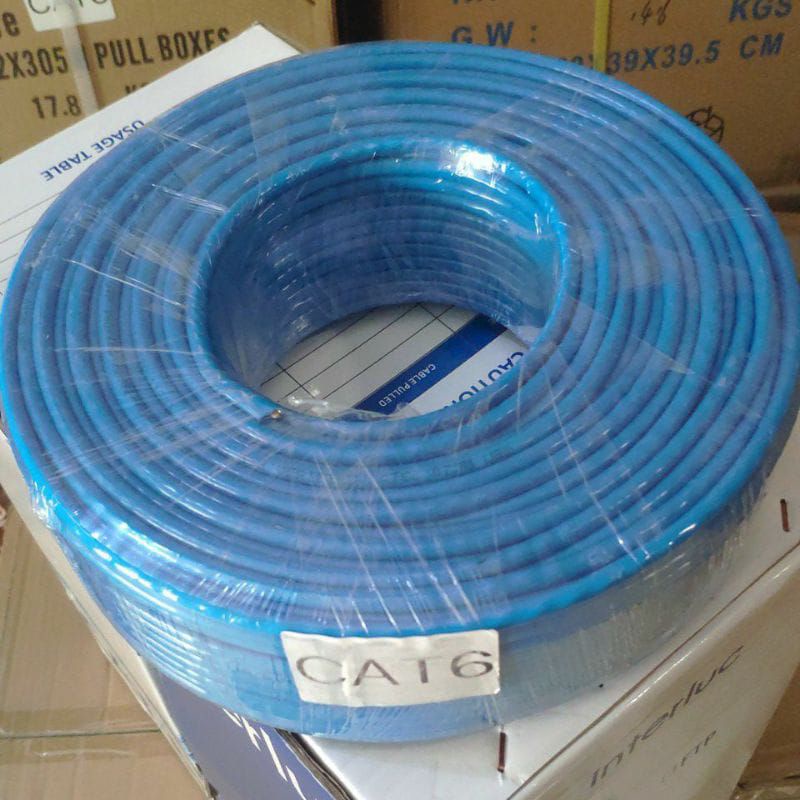 Kabel Lan Cat6e UTP Blue permeter siap pakai