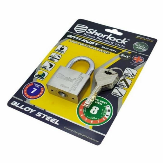 Gembok Stainless Steel Sherlock Anti Rust Sherlock