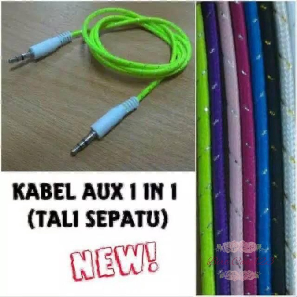 macaron kabel AUX 1 KE 1 - macaron kabel JACK AUDIO 3.5mm  KE Jack audio 3.5mm MODEL TALI SEPATU BC6715